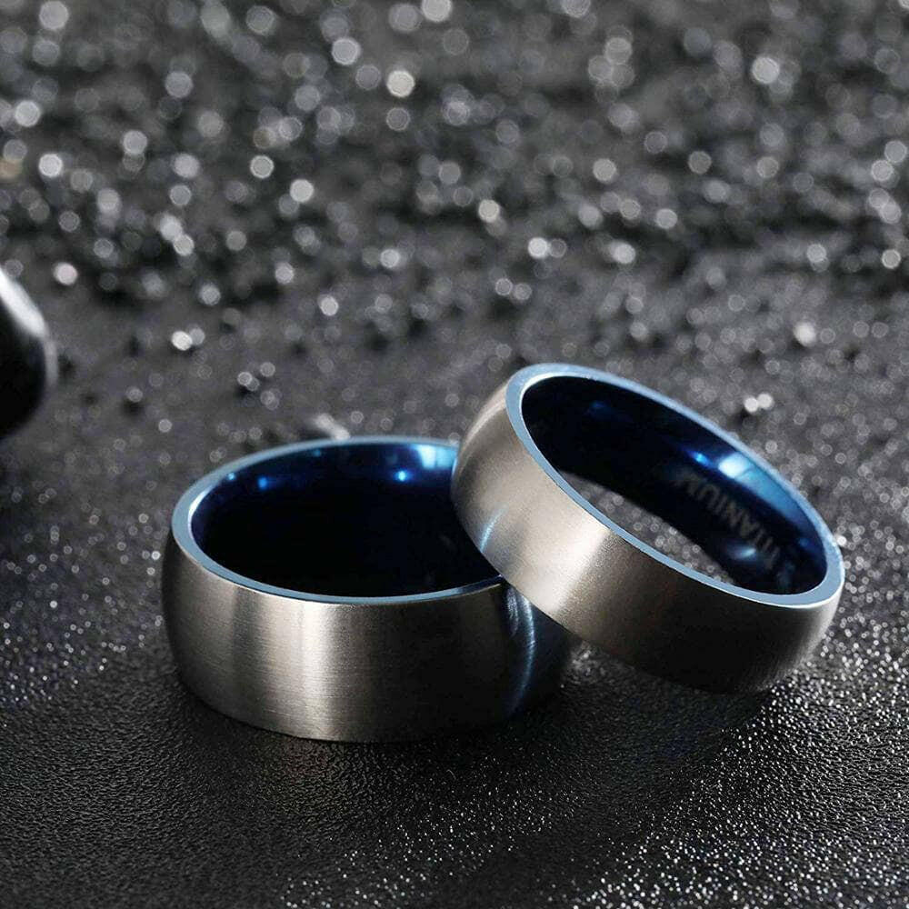 Vintage Domed Titanium Unisex Wedding Band-Evani Naomi Jewelry
