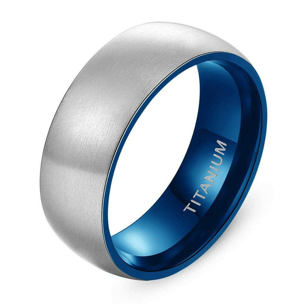 Vintage Domed Titanium Unisex Wedding Band-Evani Jewelry