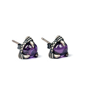 Vintage Dragon Claw Garnet Stud Earrings-Evani Naomi Jewelry