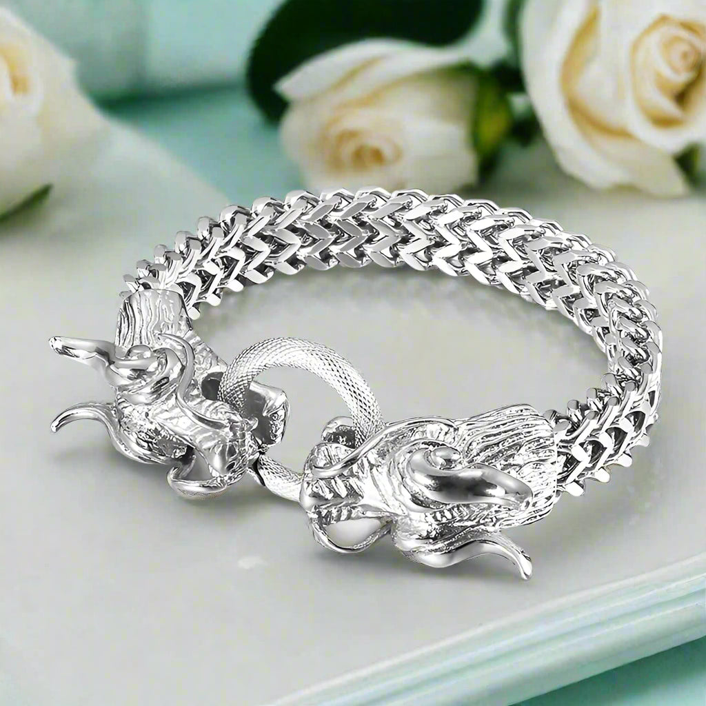 Vintage Dragon Scales Box Chain Bracelet-Evani Jewelry