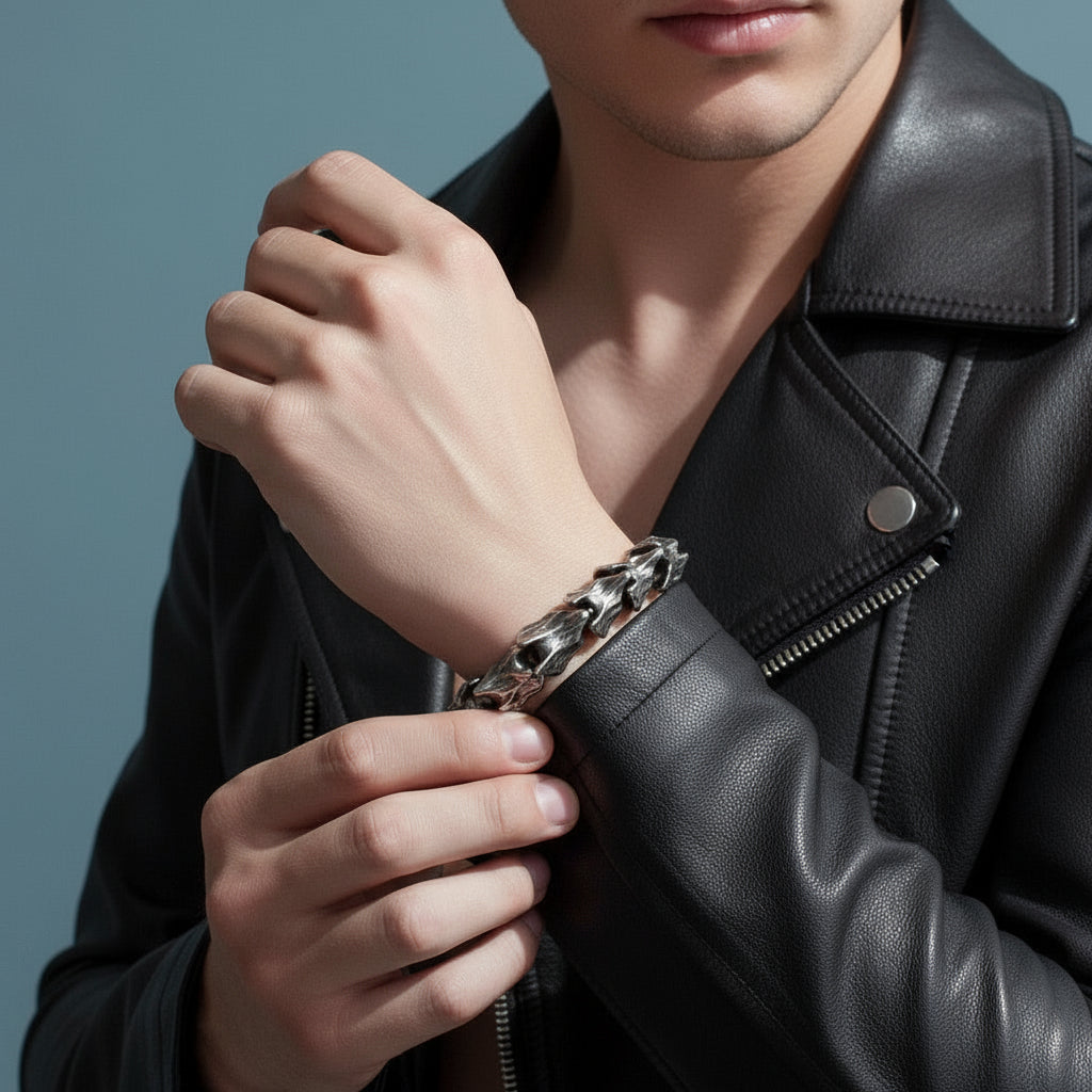 Vintage Dragon Scales Punk Bracelet-Evani Naomi Jewelry