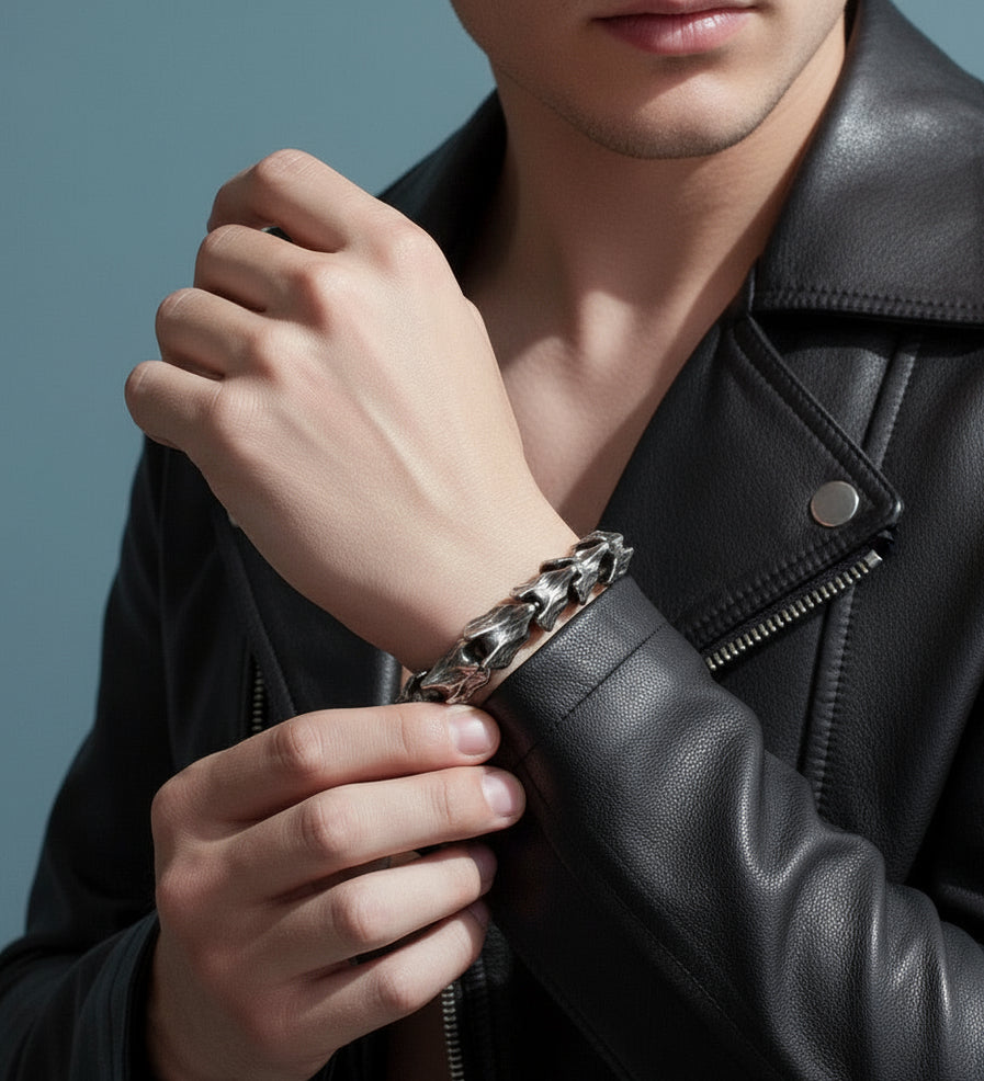 Vintage Dragon Scales Punk Bracelet-Evani Naomi Jewelry