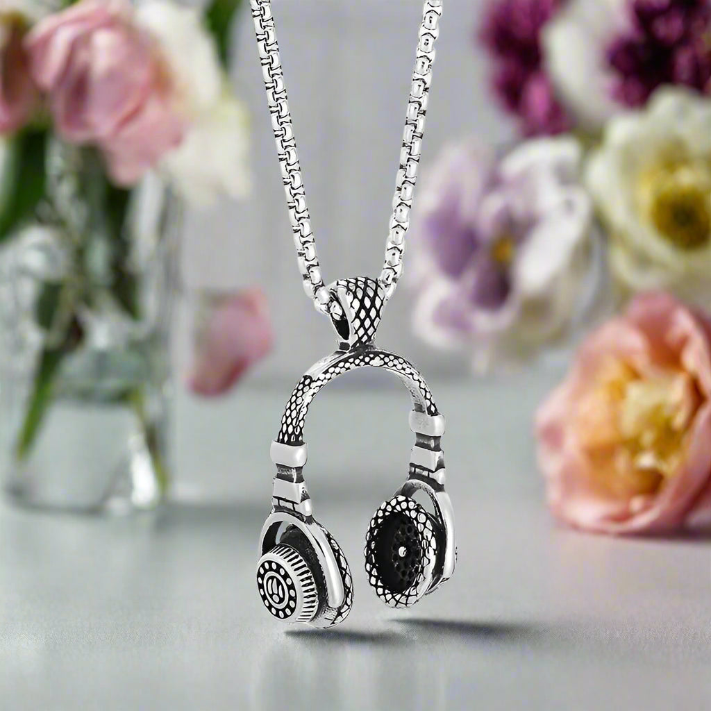 Vintage Earphones Pendant Necklace-Evani Naomi Jewelry