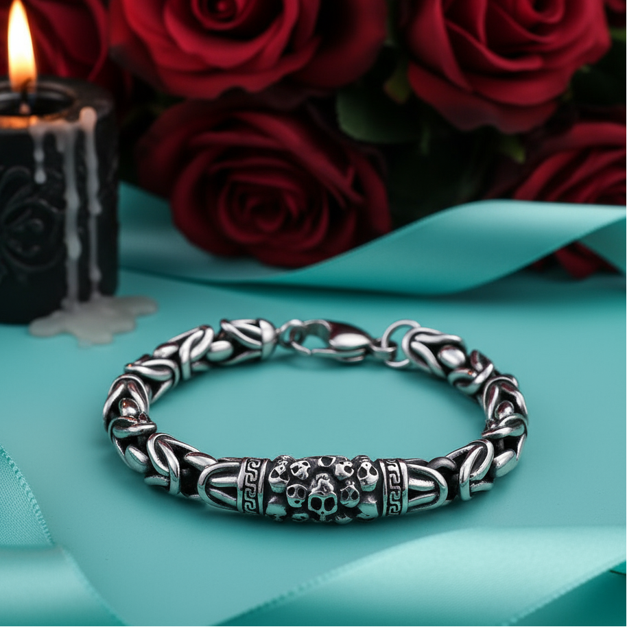 Vintage Empire Chain Skull Bracelet-Evani Naomi Jewelry