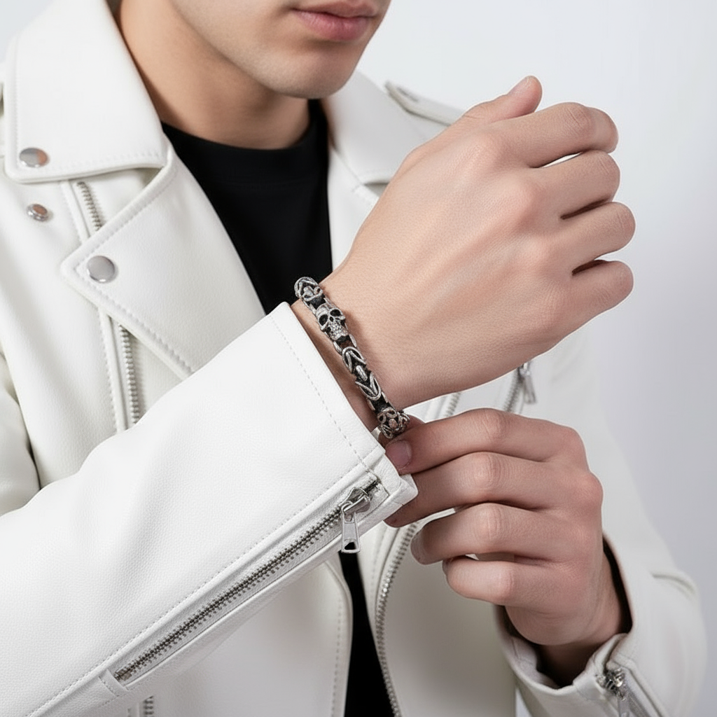 Vintage Empire Chain Skull Bracelet-Evani Naomi Jewelry