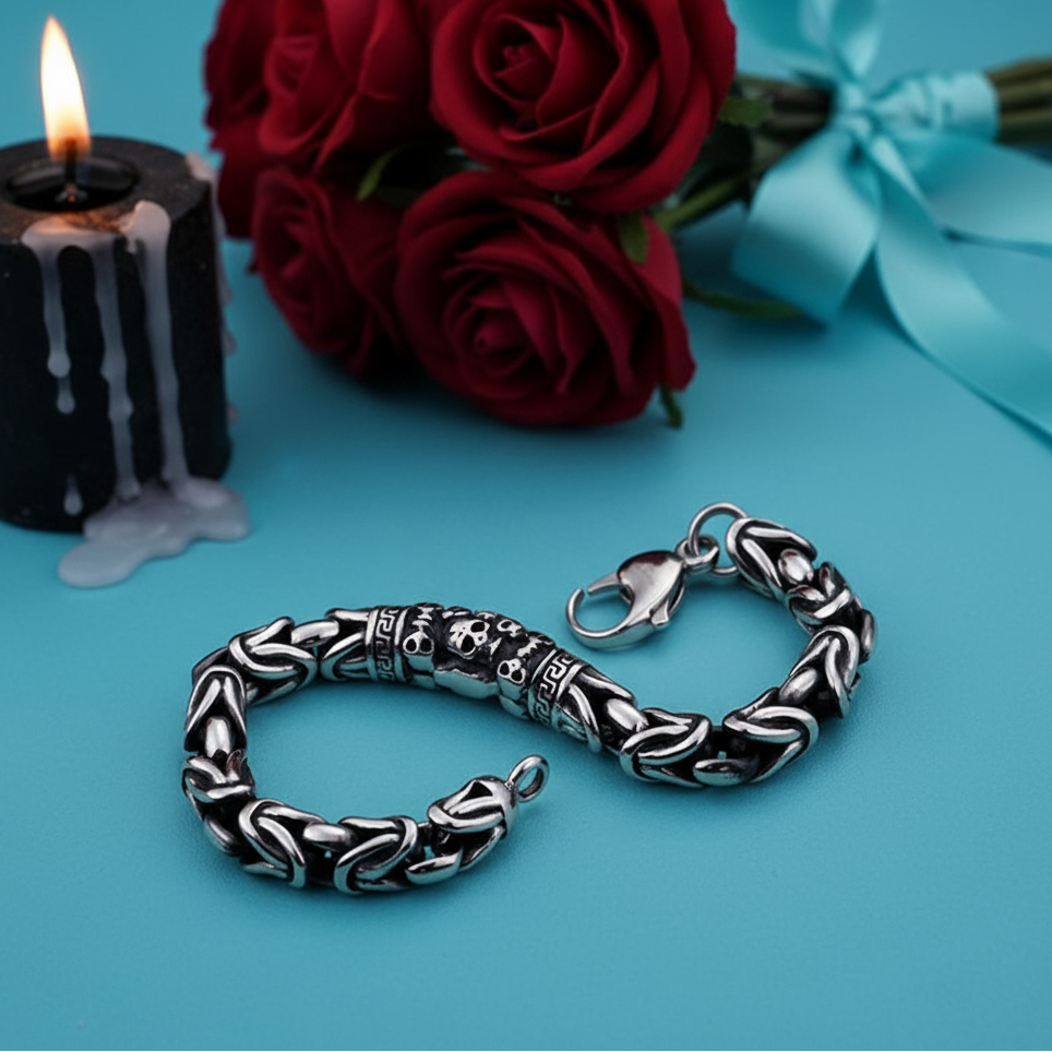 Vintage Empire Chain Skull Bracelet-Evani Naomi Jewelry