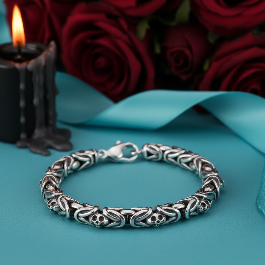 Vintage Empire Chain Skull Bracelet-Evani Naomi Jewelry