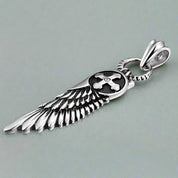 Vintage Feather and Cross Pendant Necklace-Evani Naomi Jewelry