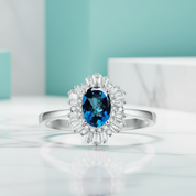 Vintage Oval-cut Tanzanite Birthstone Jewelry Set