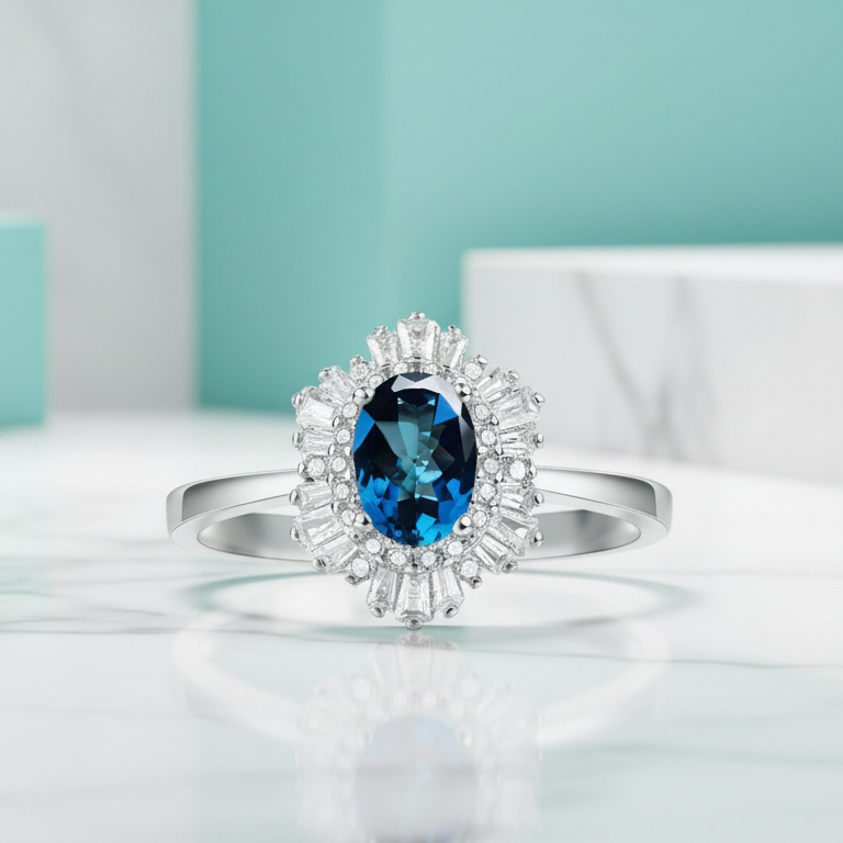 Vintage Oval-cut Tanzanite Birthstone Jewelry Set