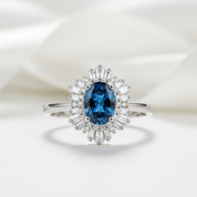 Vintage Oval-cut Tanzanite Birthstone Jewelry Set