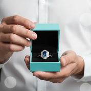 Vintage Oval-cut Tanzanite Birthstone Jewelry Set