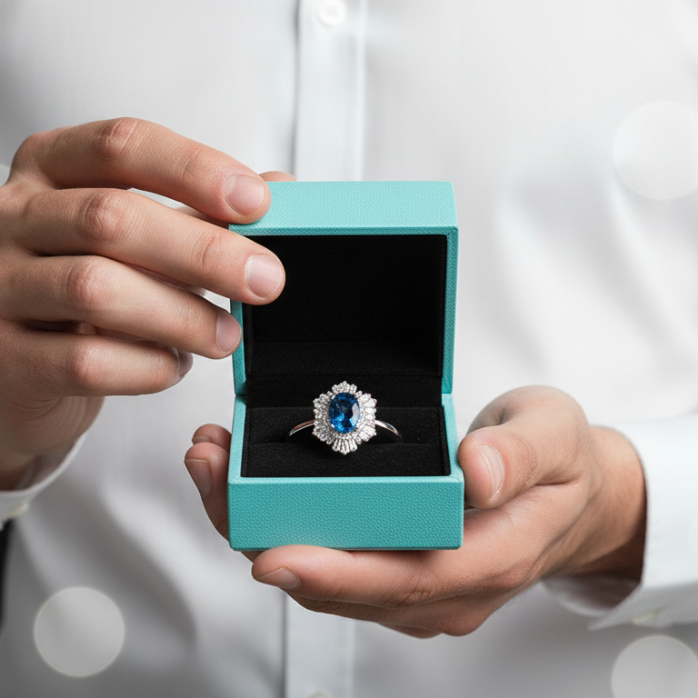 Vintage Oval-cut Tanzanite Birthstone Jewelry Set