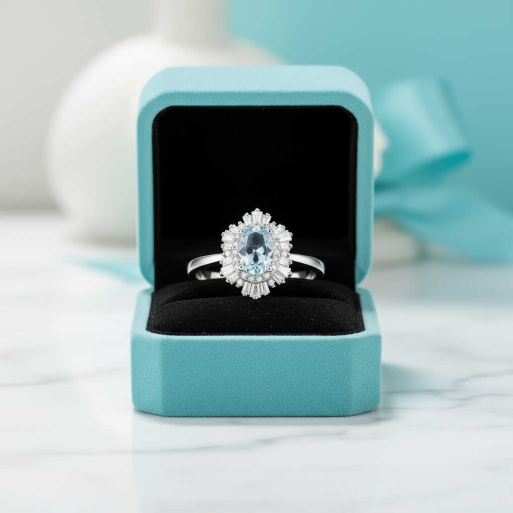 Vintage Oval-cut Aquamarine Jewelry Set-Evani Jewelry