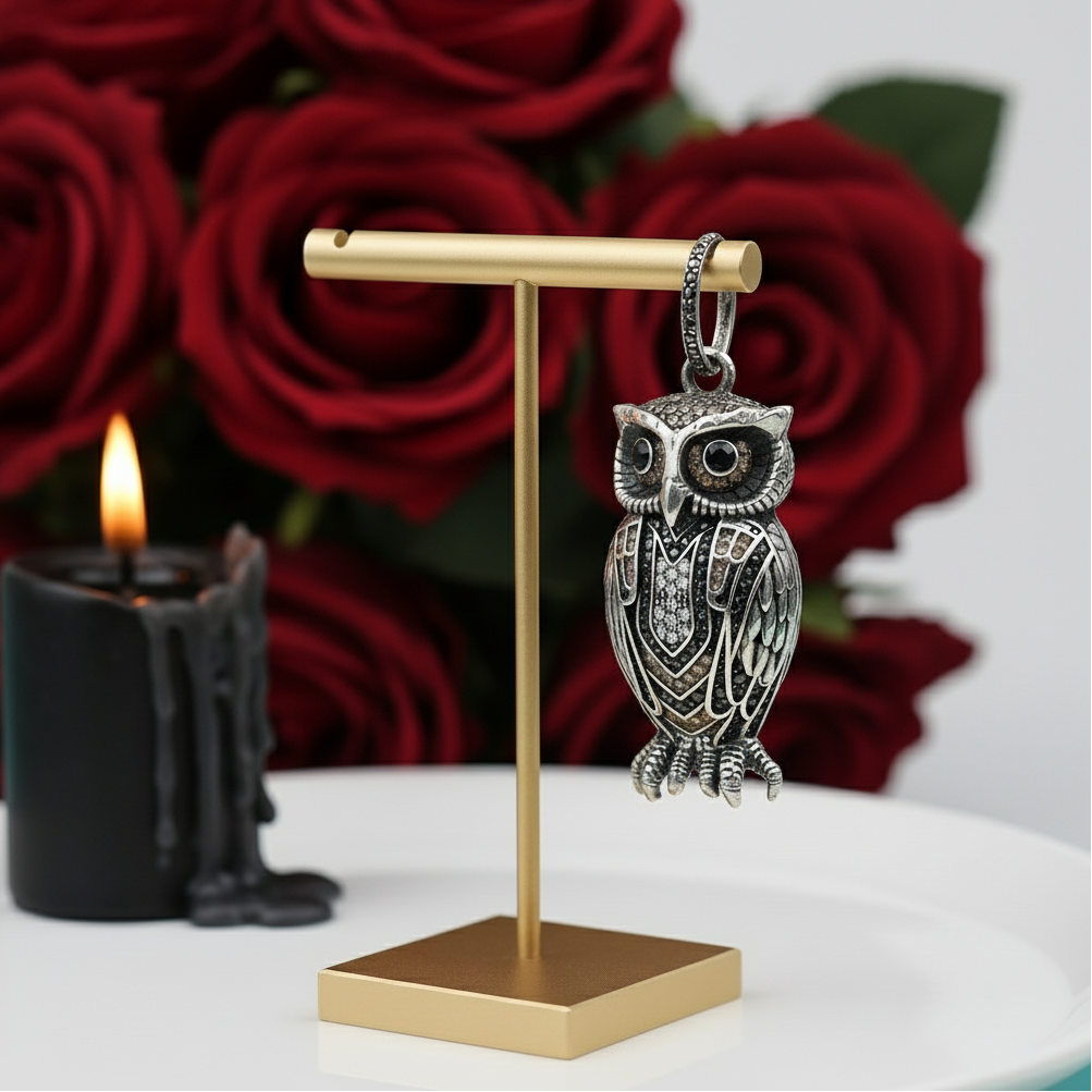 Vintage Owl Charm Pendant-Evani Jewelry