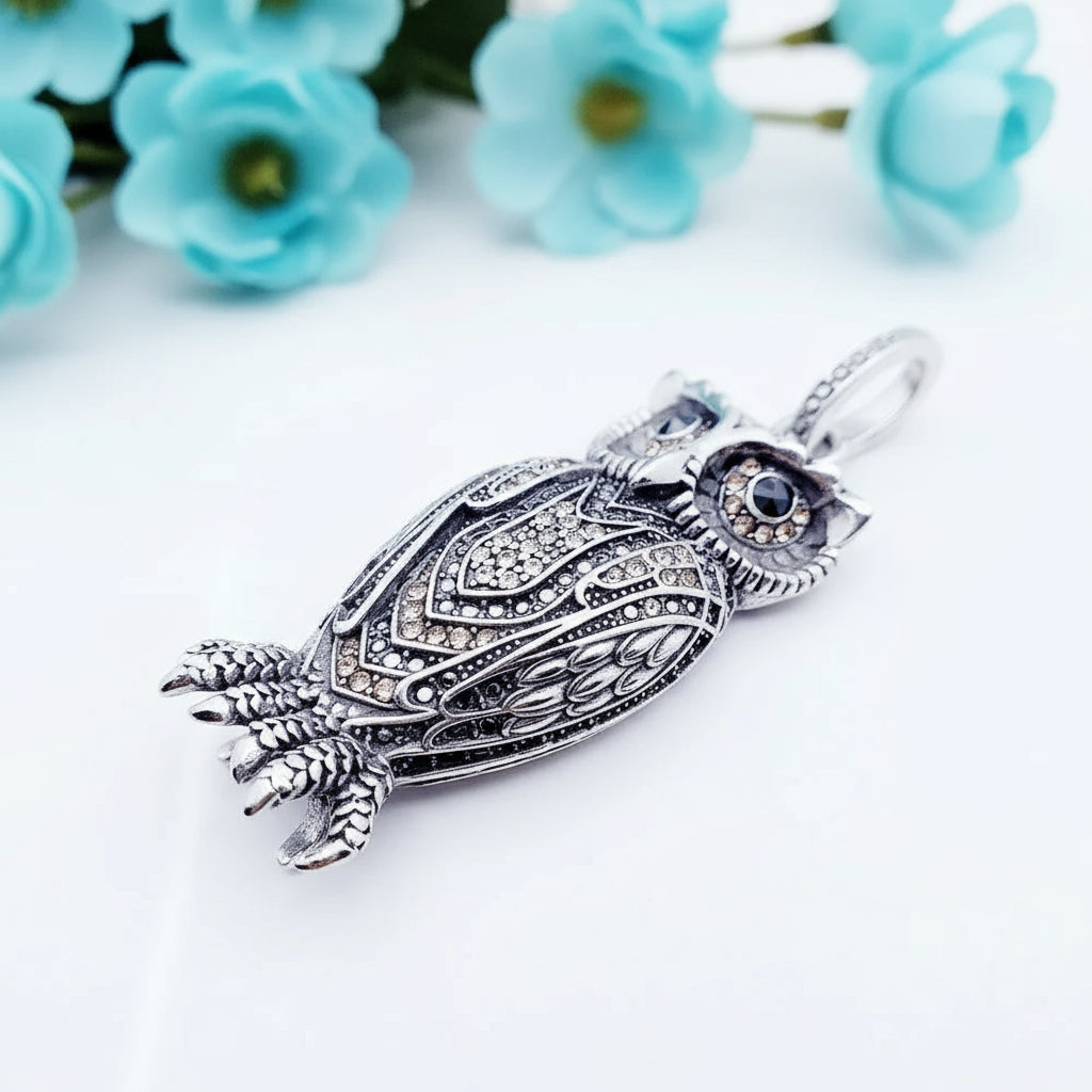 Vintage Owl Charm Pendant-Evani Naomi Jewelry