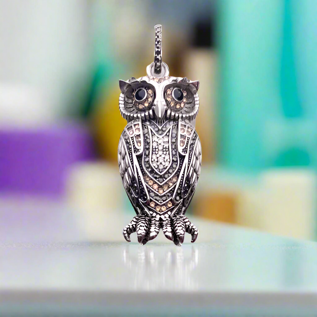 Vintage Owl Charm Pendant-Evani Naomi Jewelry