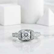 Vintage Round 1.25 ct Diamond Engagement Ring-Evani Jewelry