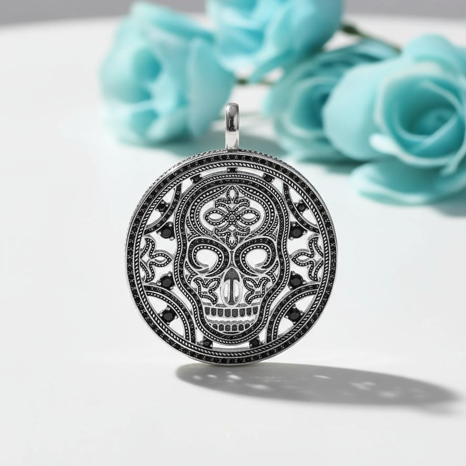 Vintage Skull Fleur-de-lis Mask Maori King Pendant-Evani Naomi Jewelry