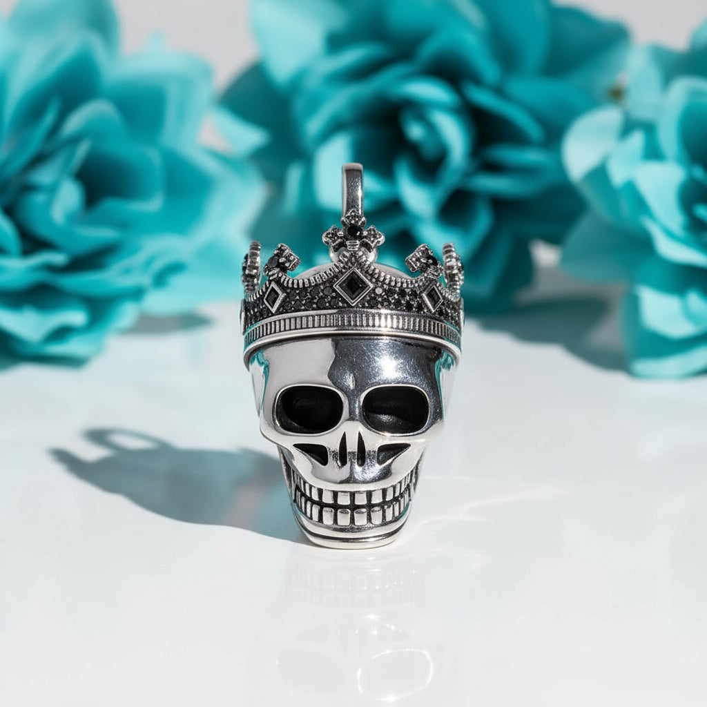 Vintage Skull Fleur-de-lis Mask Maori King Pendant-Evani Naomi Jewelry