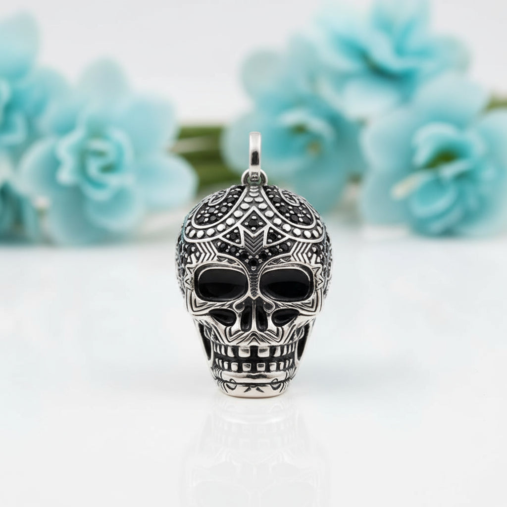 Vintage Skull Fleur-de-lis Mask Maori King Pendant-Evani Naomi Jewelry