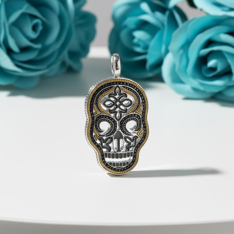 Vintage Skull Fleur-de-lis Mask Maori King Pendant-Evani Naomi Jewelry