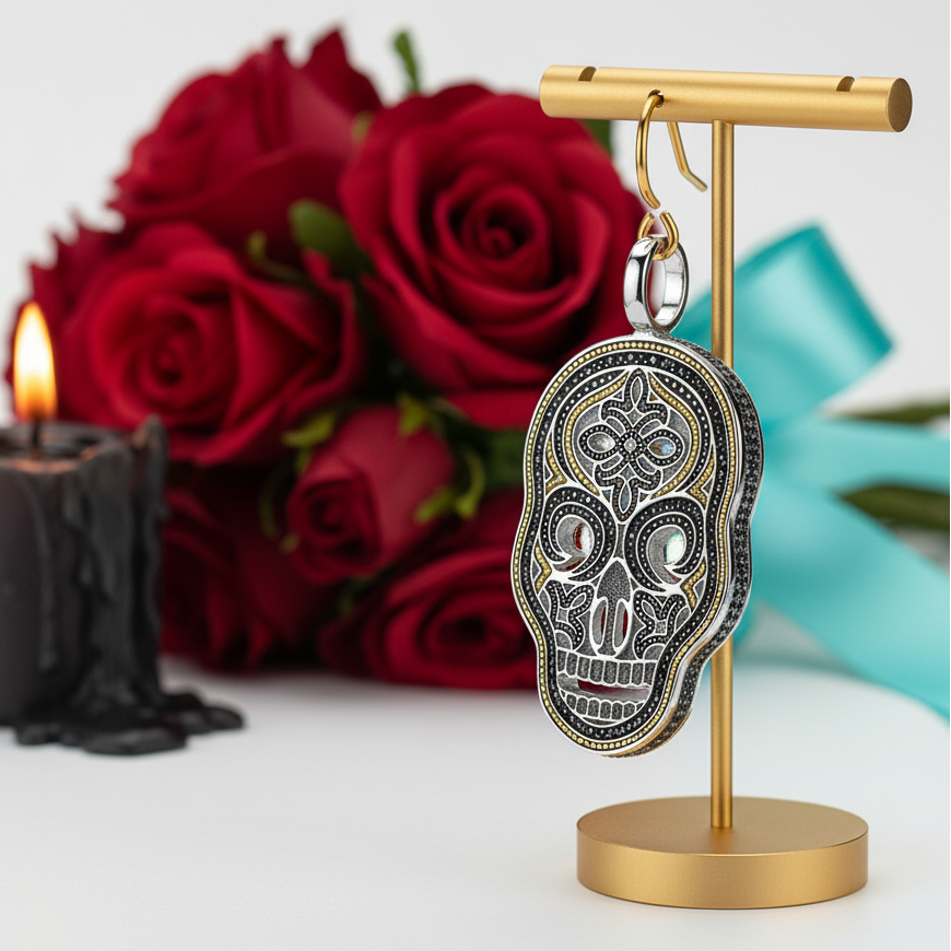 Vintage Skull Fleur-de-lis Mask Maori King Pendant-Evani Jewelry