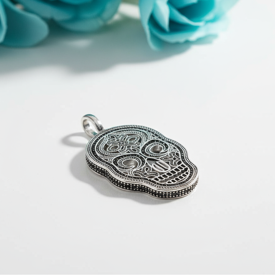 Vintage Skull Fleur-de-lis Mask Maori King Pendant-Evani Naomi Jewelry