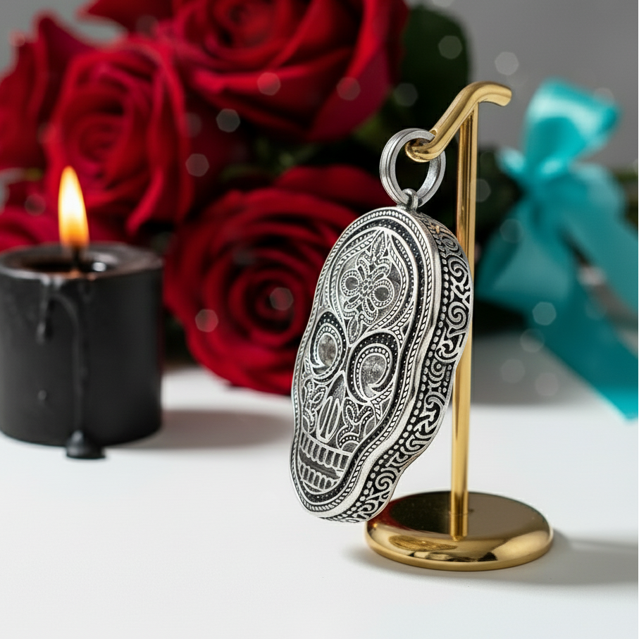 Vintage Skull Fleur-de-lis Mask Maori King Pendant-Evani Jewelry