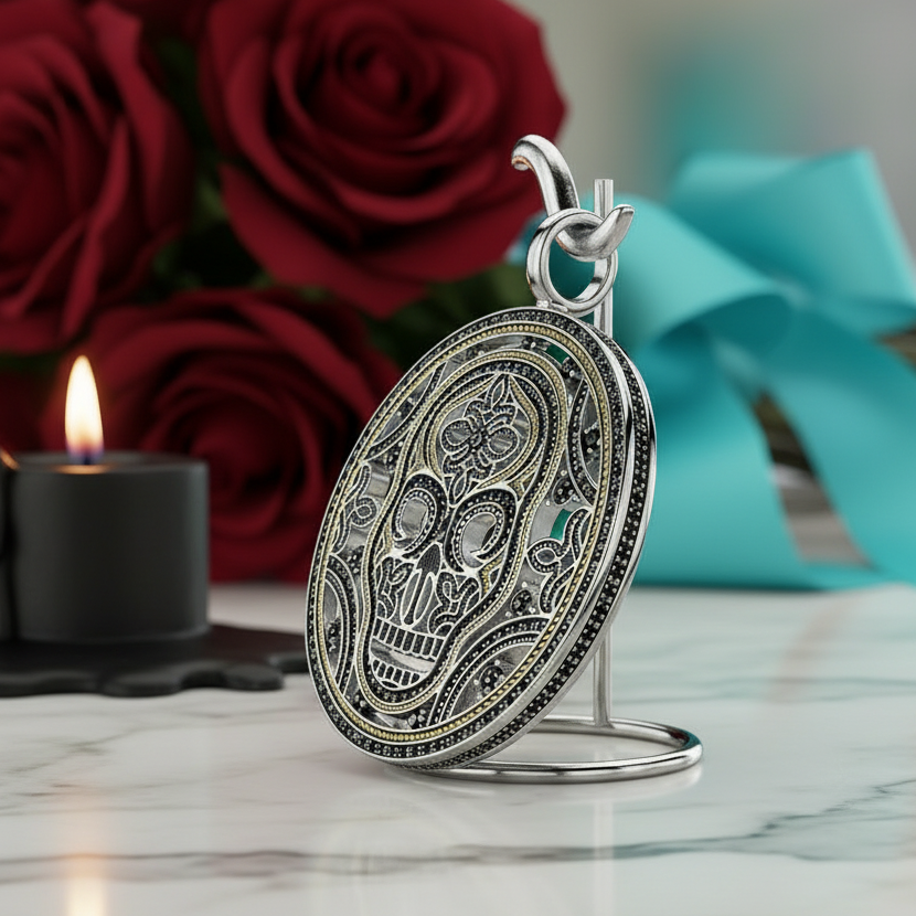 Vintage Skull Fleur-de-lis Mask Maori King Pendant-Evani Jewelry