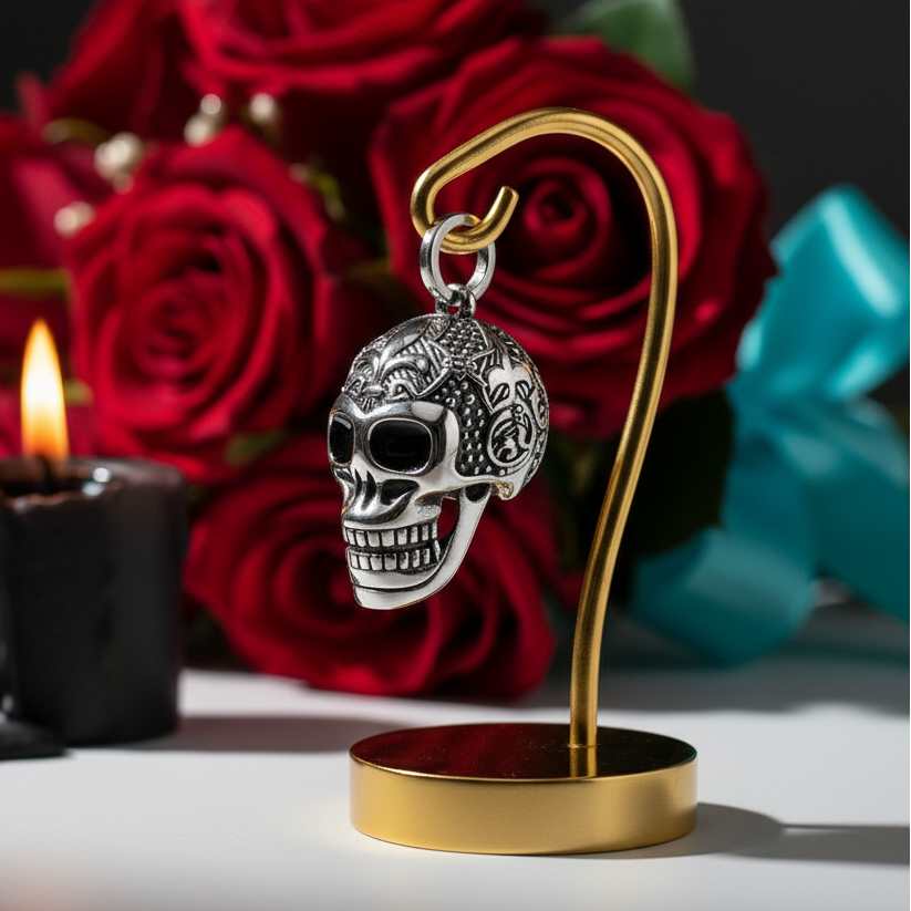 Vintage Skull Fleur-de-lis Mask Maori King Pendant-Evani Jewelry