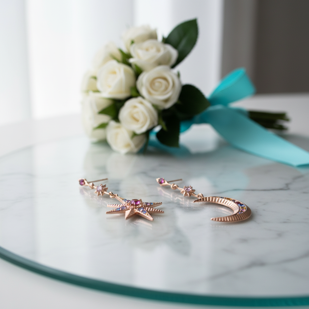 Vintage Star and Moon Diamond Option Earrings