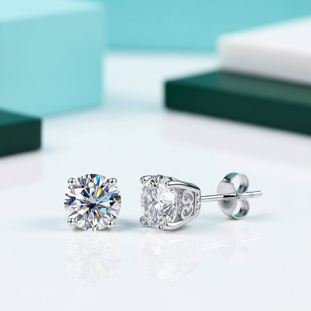 Vintage Style 1ct Diamond Stud Earrings-Evani Jewelry
