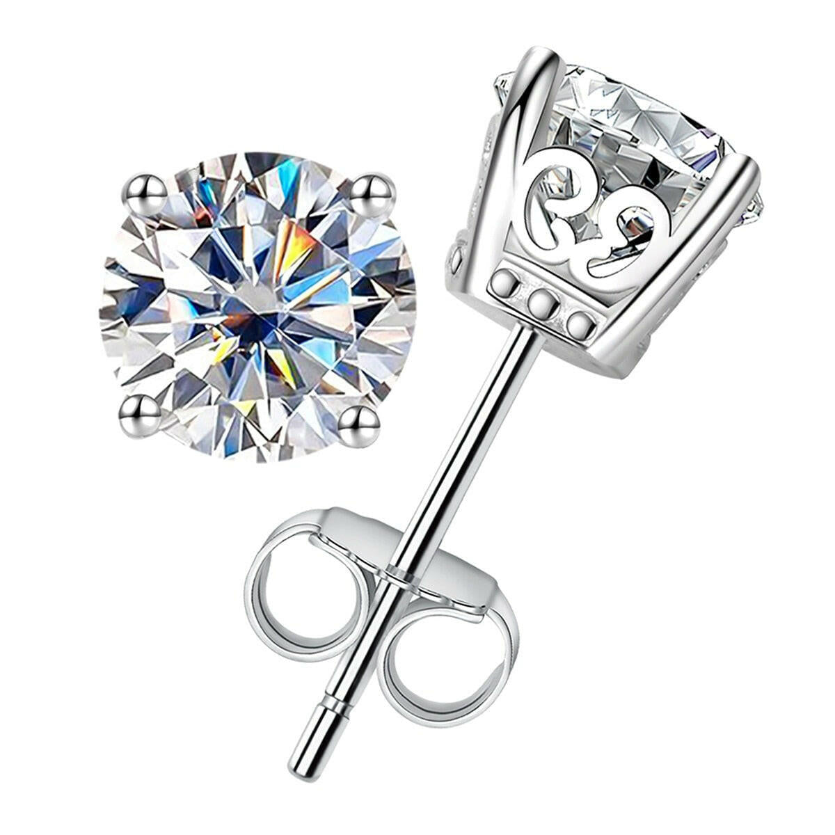 Vintage Style 1ct Diamond Stud Earrings-Evani Naomi Jewelry