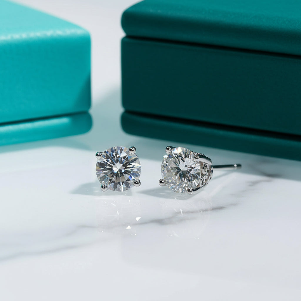Vintage Style 1ct Diamond Stud Earrings-Evani Jewelry