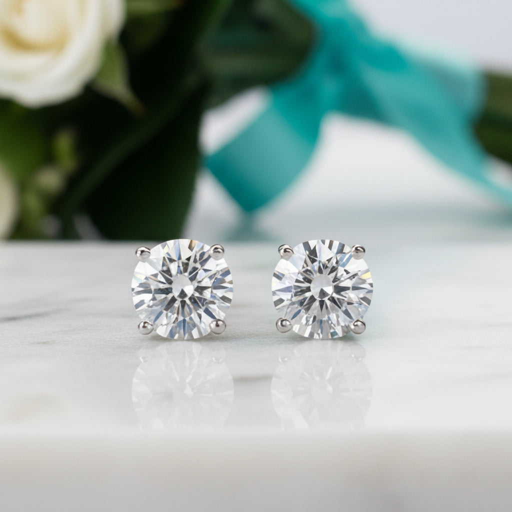Vintage Style 1ct Diamond Stud Earrings-Evani Jewelry