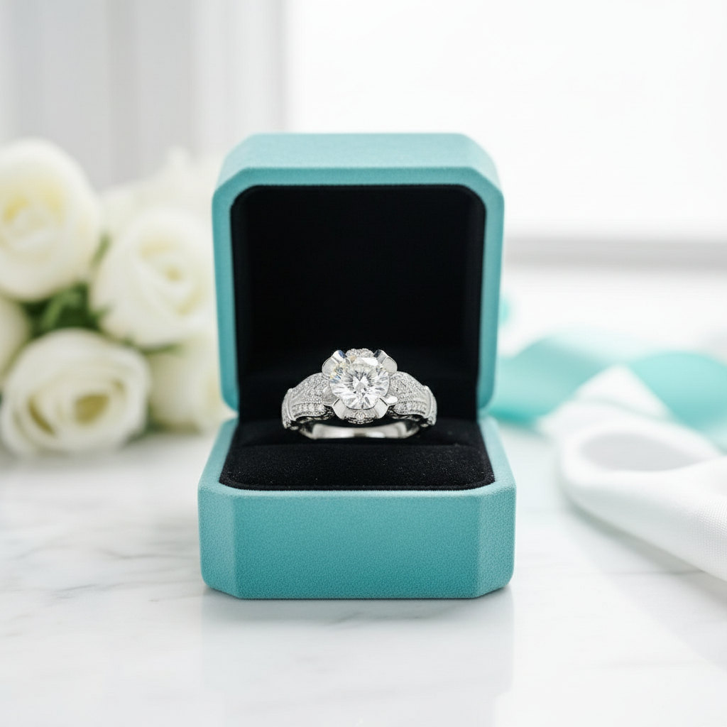 Vintage Style 2.0 Ct Round Cut Diamond Engagement Ring-Evani Jewelry