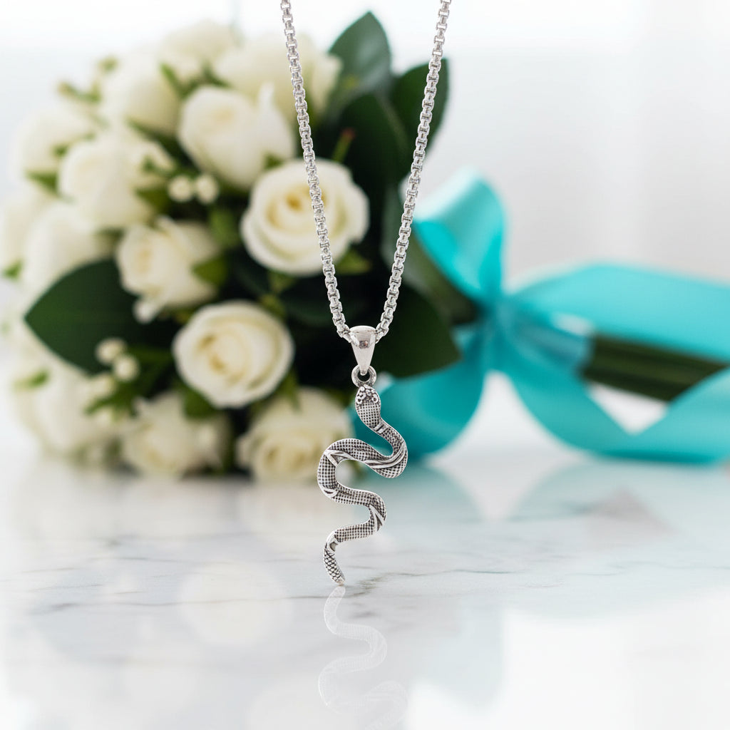 Vintage Style Twisted Snake Necklace-Evani Jewelry
