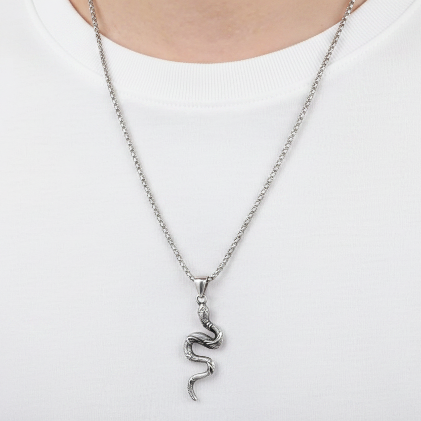 Vintage Style Twisted Snake Necklace-Evani Jewelry