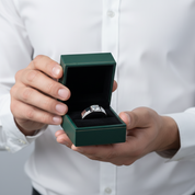 White Gold 0.5 Ct Round Cut Diamond Option Mens Ring - Evani Naomi Jewelry