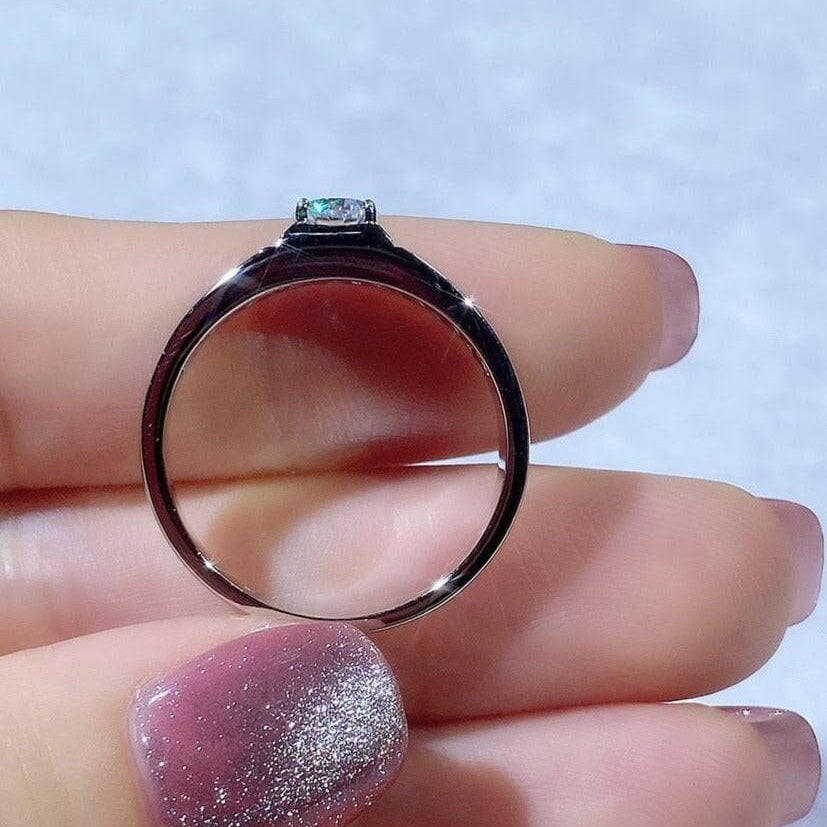 White Gold 0.5 Ct Round Cut Diamond Mens Ring-Evani Naomi Jewelry