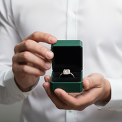 White Gold 1.0 Ct Princess Cut Diamond Option Engagement Ring - Evani Naomi Jewelry