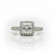 White Gold 1.0 Ct Princess Cut Diamond Option Engagement Ring - Evani Naomi Jewelry