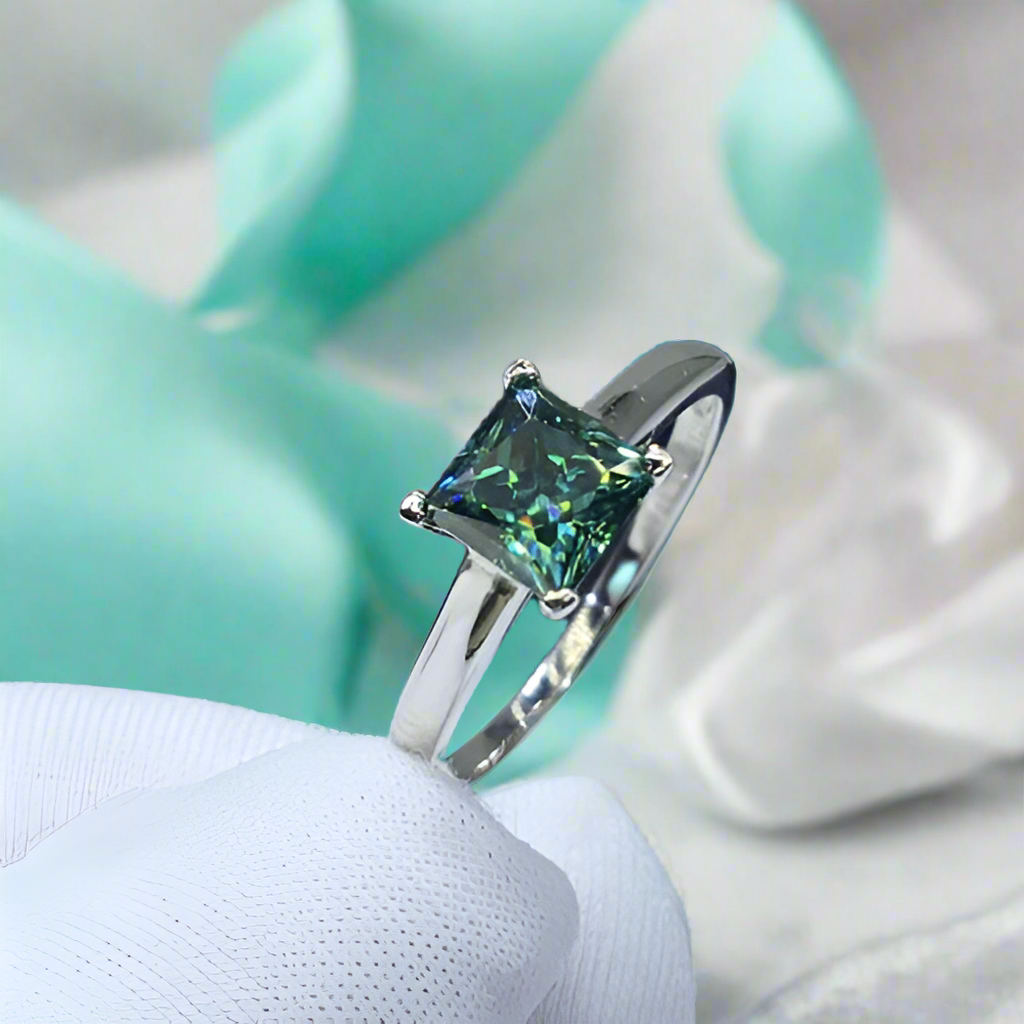 White Gold 1.0 Ct Princess Cut Diamond Engagement Ring-Evani Jewelry