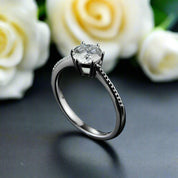 White Gold 1.0 Ct Round Cut Diamond Engagement Ring-Evani Naomi Jewelry