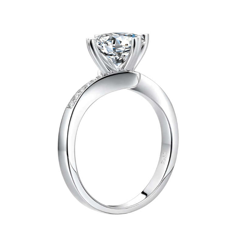 White Gold 1.5 Ct Round Cut Diamond Ring-Evani Naomi Jewelry