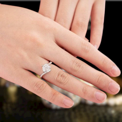 White Gold 1.5 Ct Round Cut Diamond Ring-Evani Naomi Jewelry
