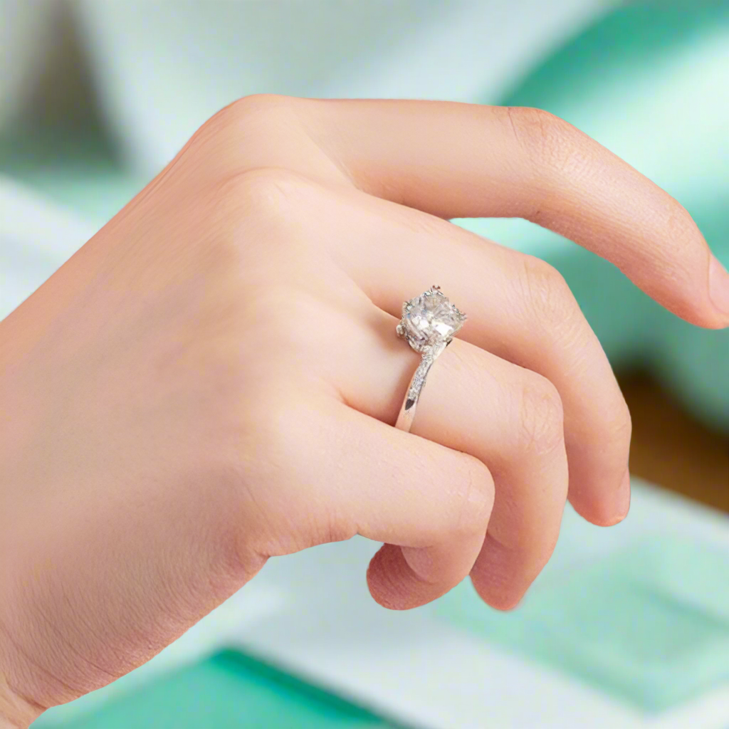 White Gold 1.5 Ct Round Cut Diamond Ring-Evani Naomi Jewelry