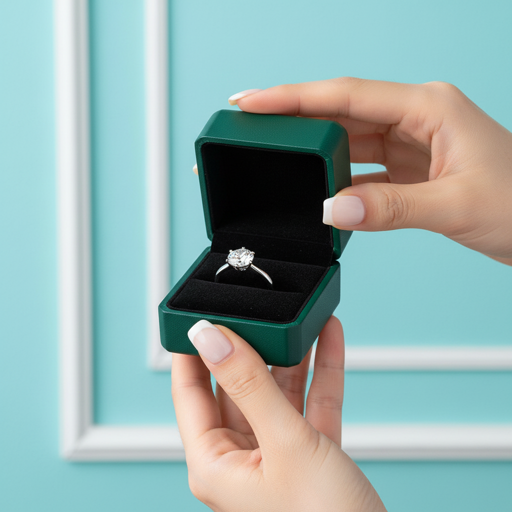 White Gold 1.5ct Round Diamond OptionEngagement Ring - Evani Naomi Jewelry