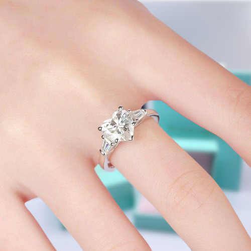 White Gold 2.0 Ct Heart Cut Diamond Engagement Ring-Evani Naomi Jewelry